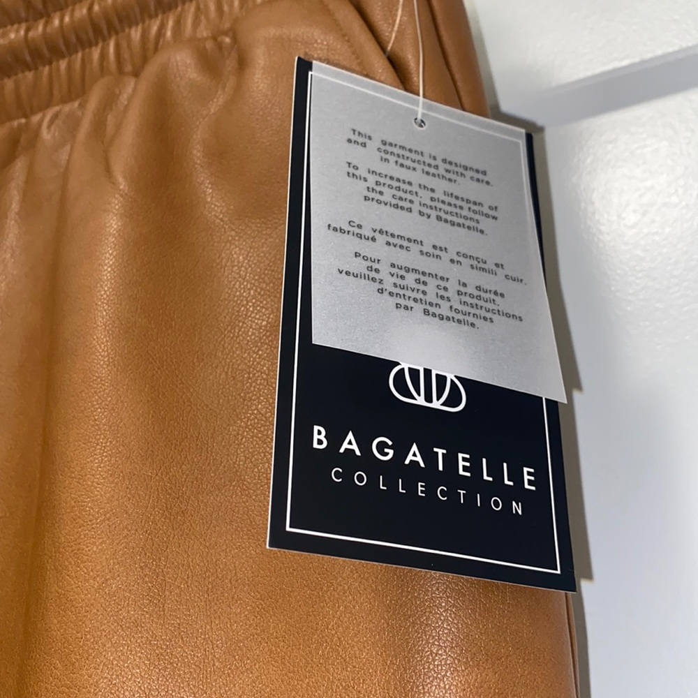 🎉HP🎉 NWT! Cognac Bagatelle Faux-Leather Joggers - Picture 5 of 5